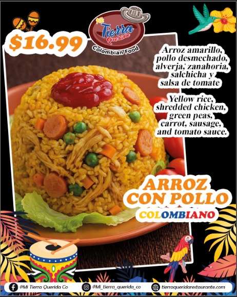 arroz con pollo     Colombian chicken and rice