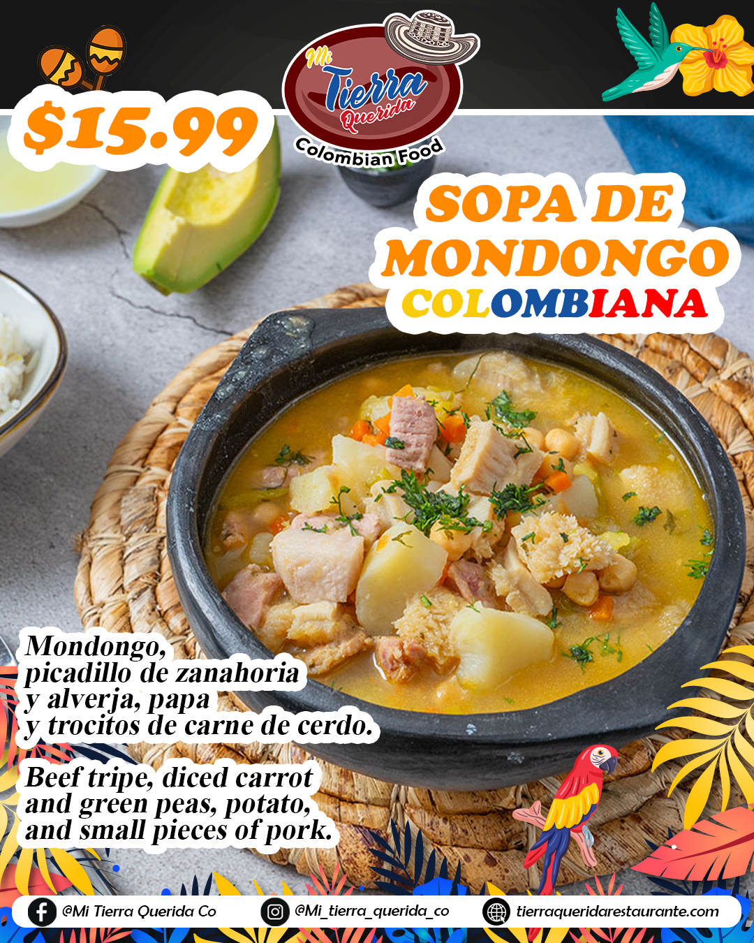 sopa de mondongo colombiana